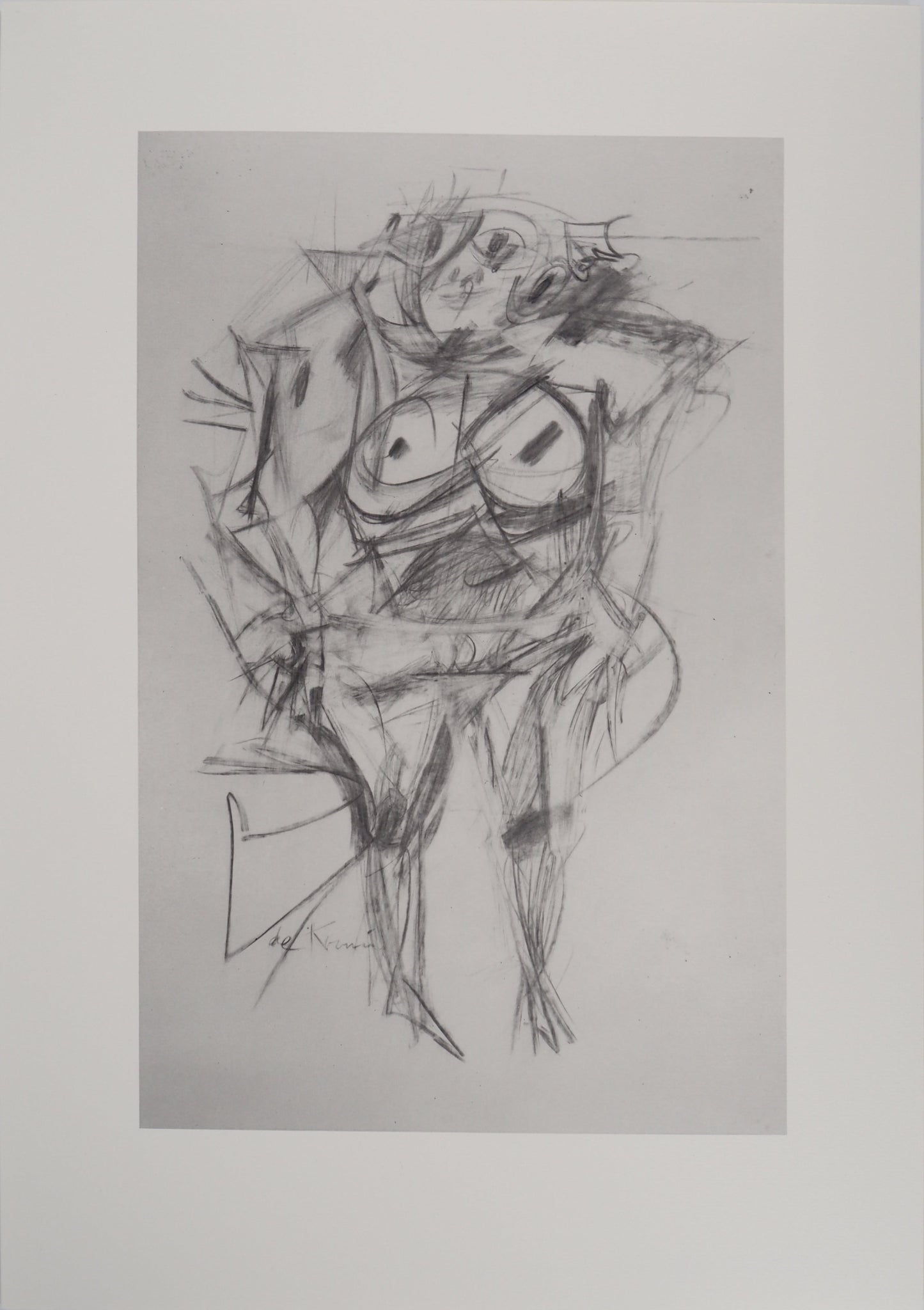 Willem DE KOONING : Portrait de femme en noir - Lithographie signée