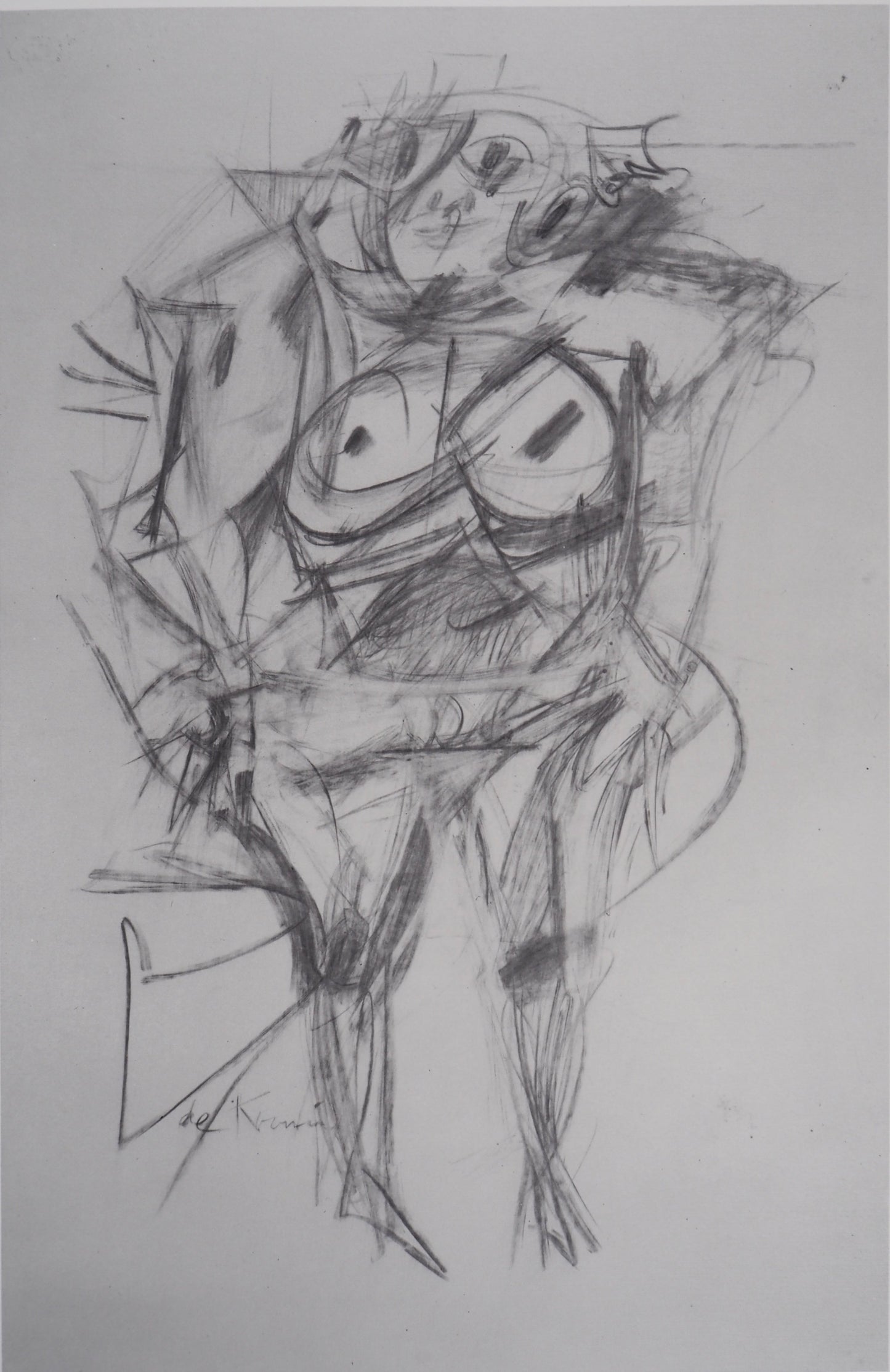 Willem DE KOONING : Portrait de femme en noir - Lithographie signée