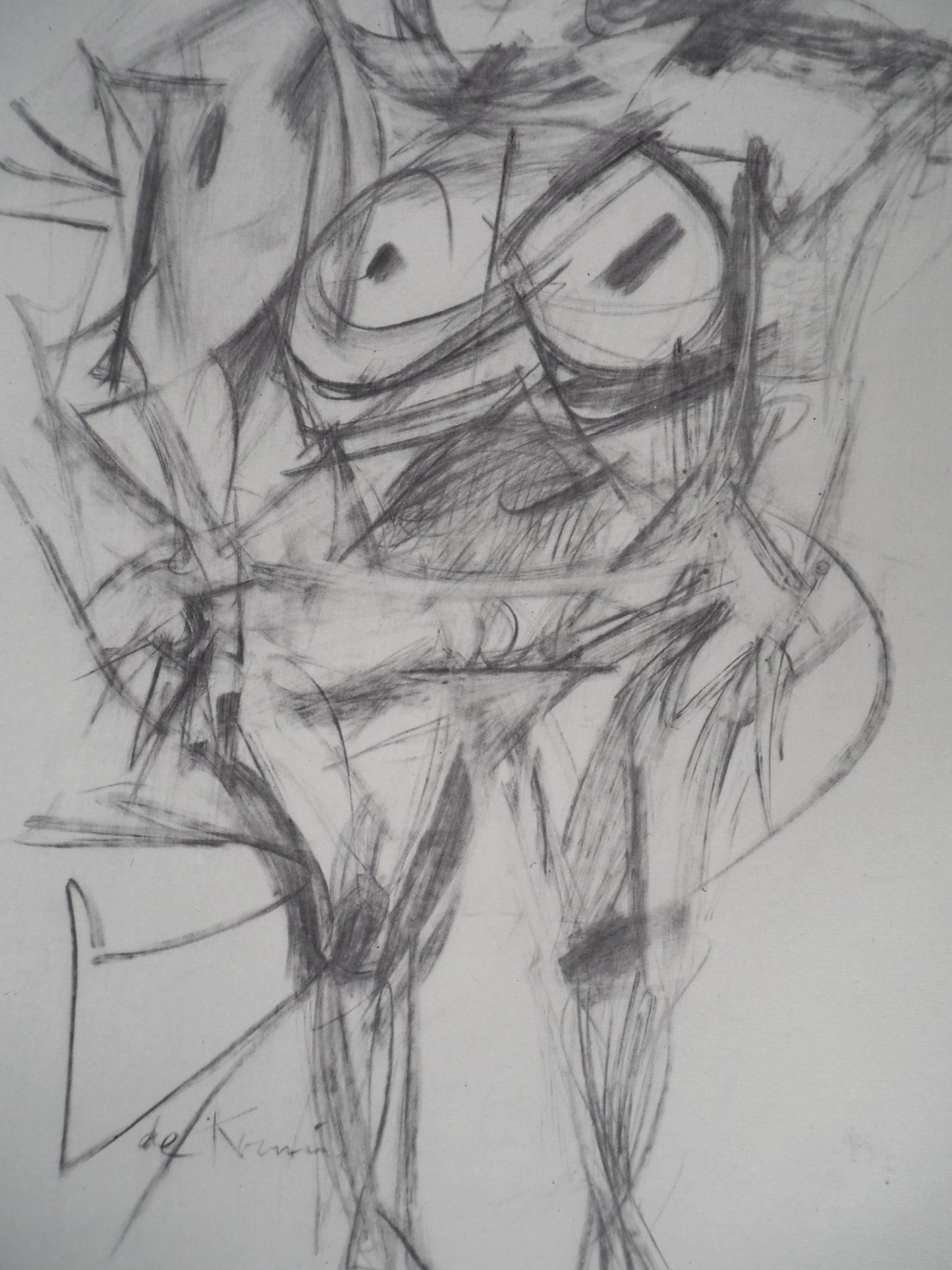 Willem DE KOONING : Portrait de femme en noir - Lithographie signée