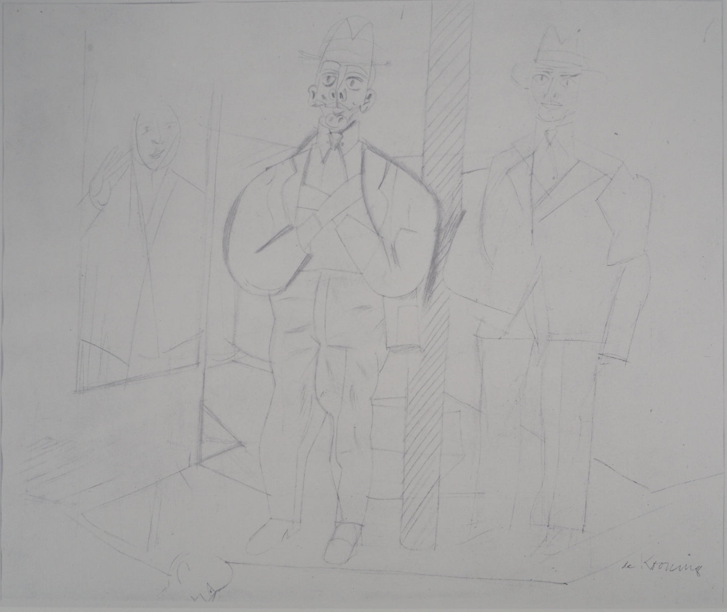 Willem DE KOONING : Homme au chapeau - Lithographie signée