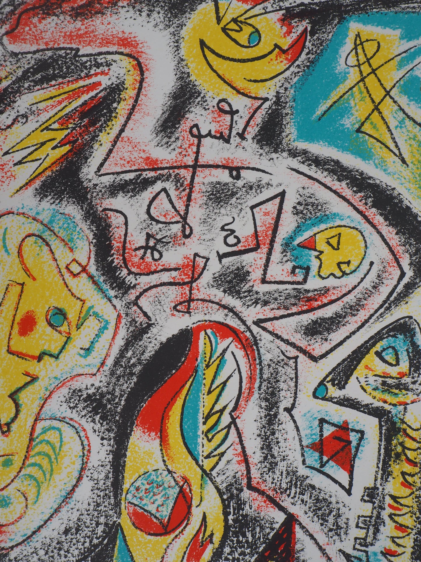 André MASSON : Personnage sous les étoiles - Lithographie originale