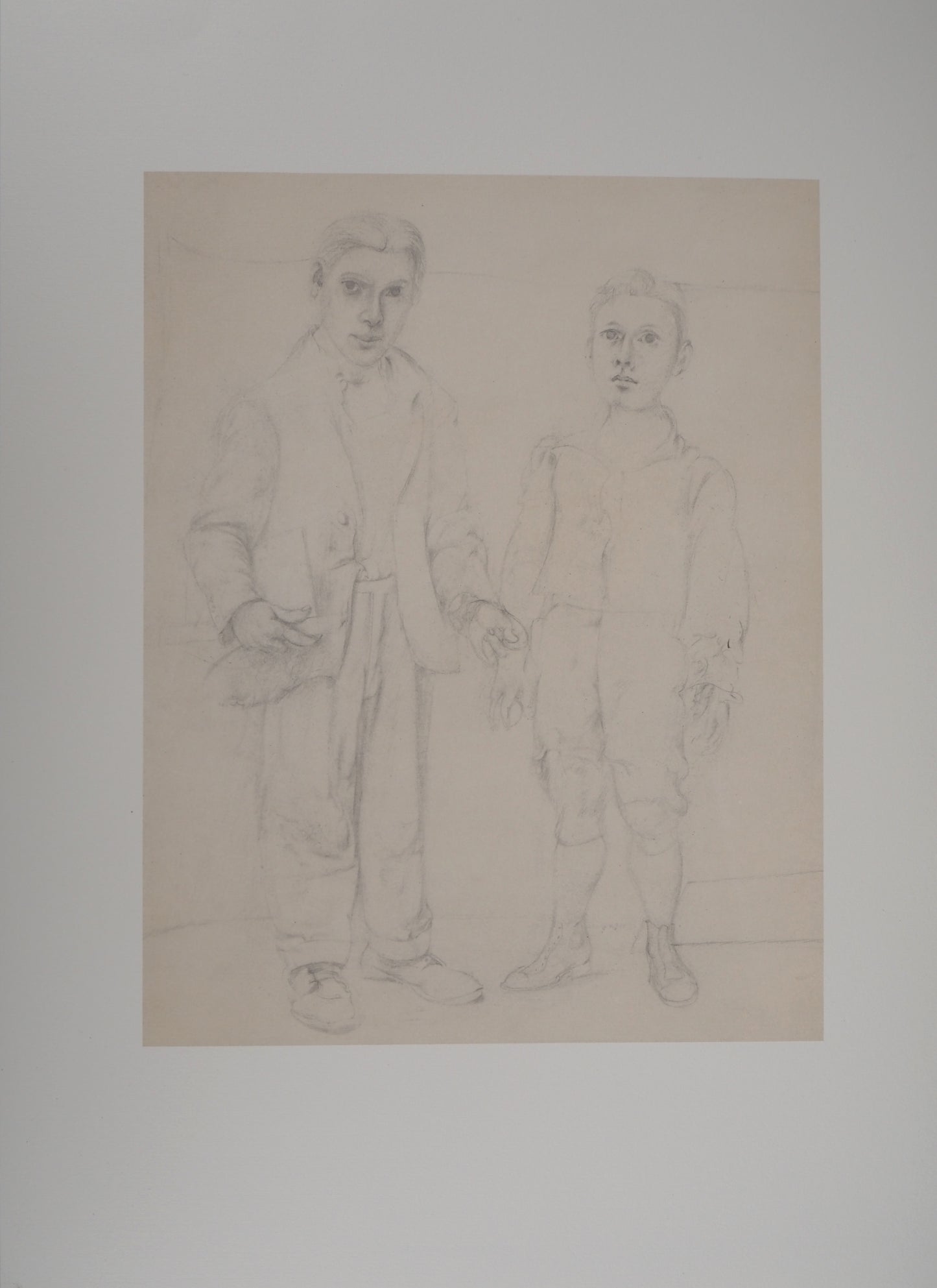 Willem DE KOONING : Autoportrait avec un frère imaginaire - Lithographie