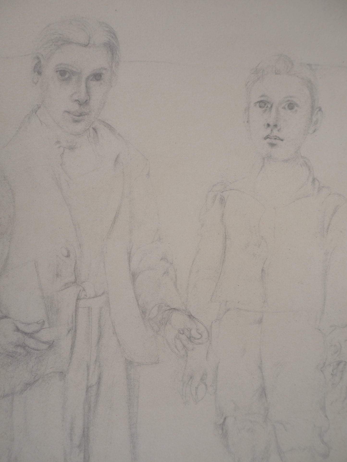 Willem DE KOONING : Autoportrait avec un frère imaginaire - Lithographie