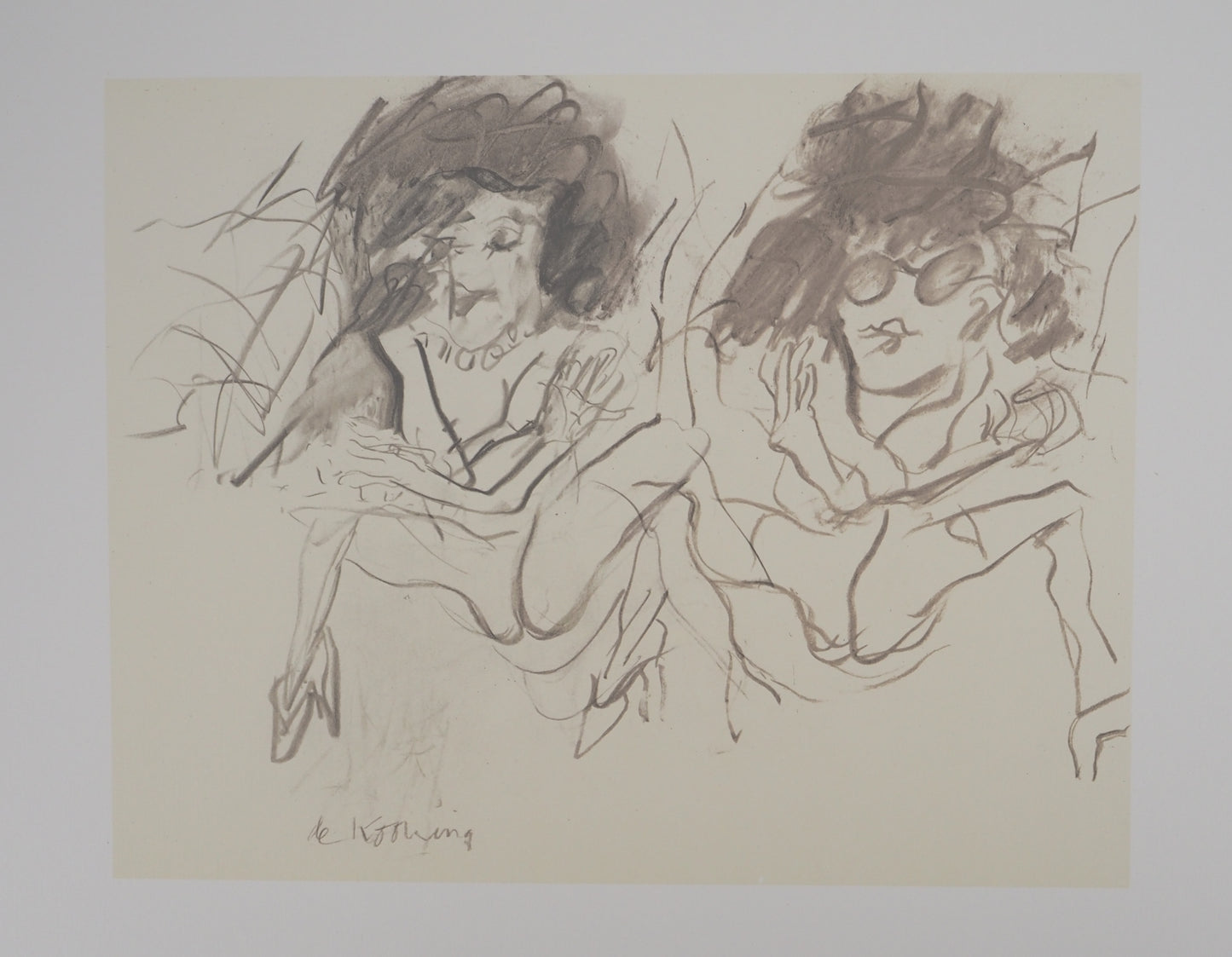 Willem DE KOONING : Deux nus dansants - Lithographie signée