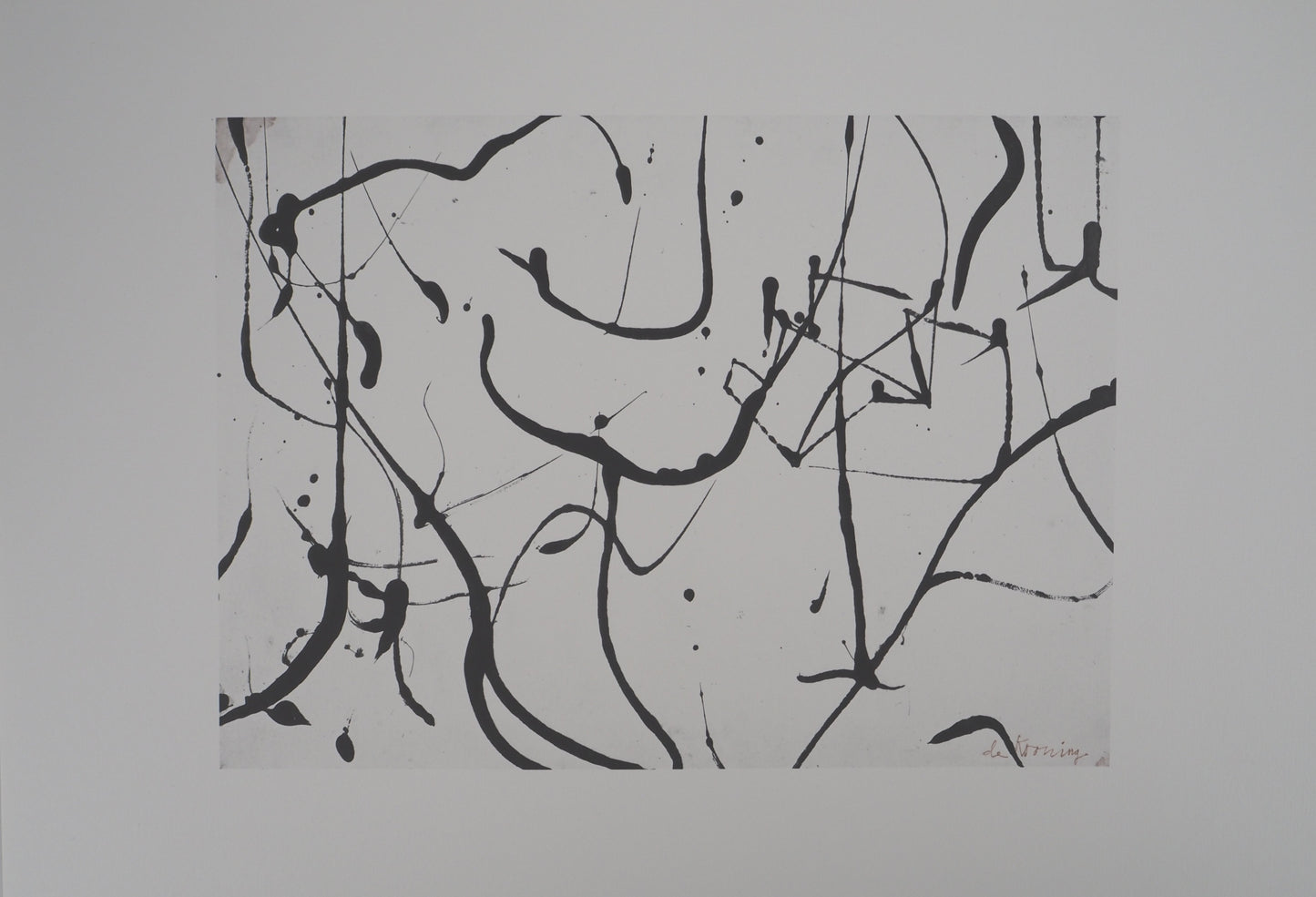 Willem DE KOONING : Composition en noir et blanc - Lithographie signée