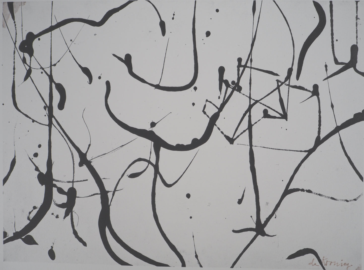 Willem DE KOONING : Composition en noir et blanc - Lithographie signée