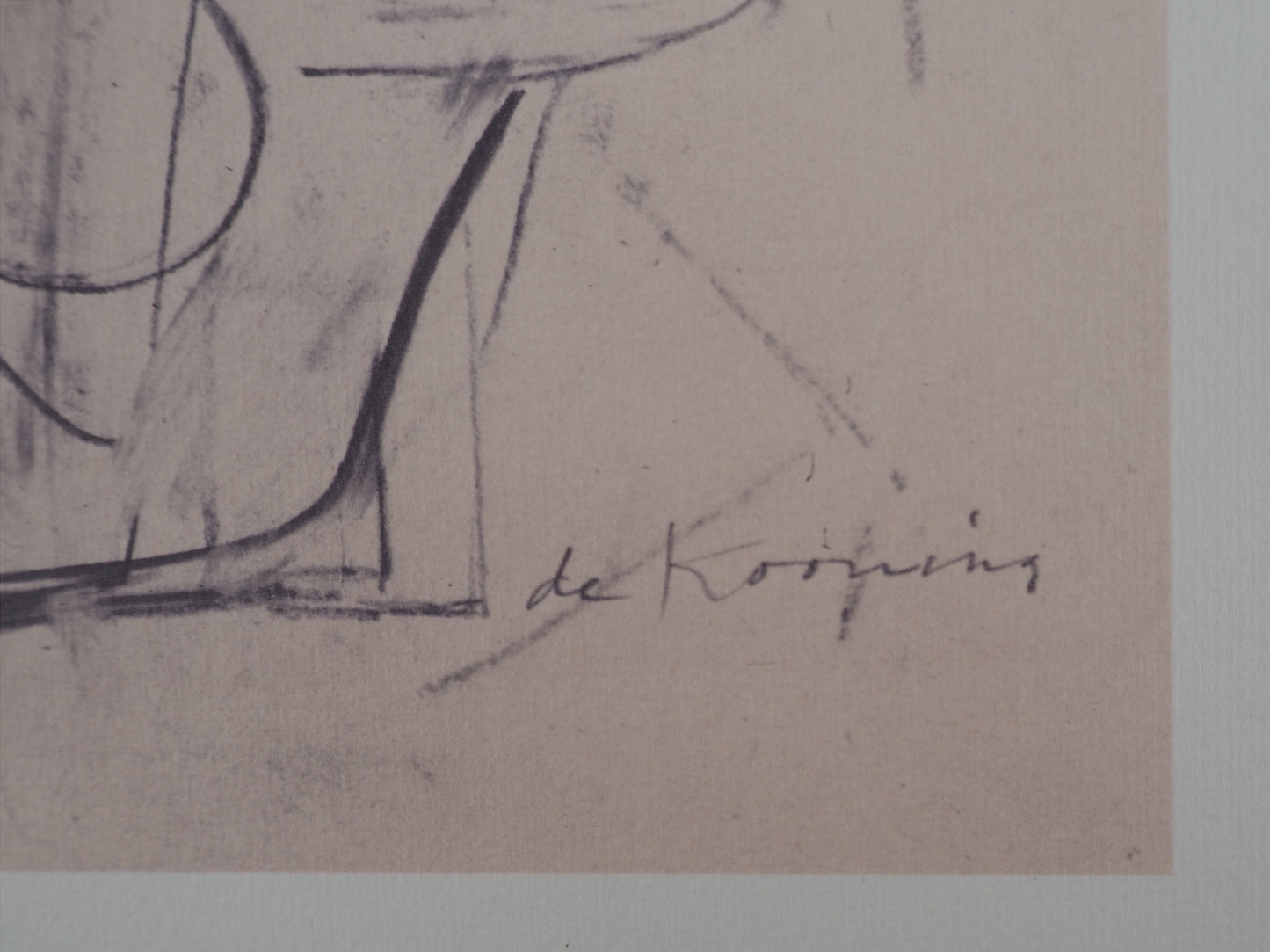 Willem DE KOONING : Abstraction en noir et blanc - Lithographie signée