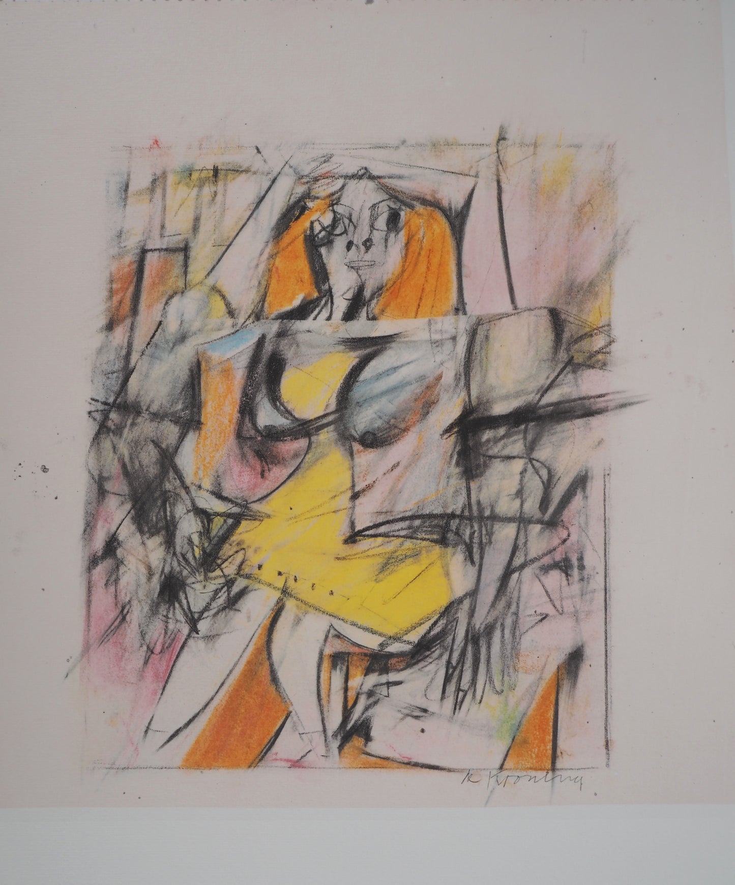 Willem DE KOONING : Femme en jaune - Lithographie signée