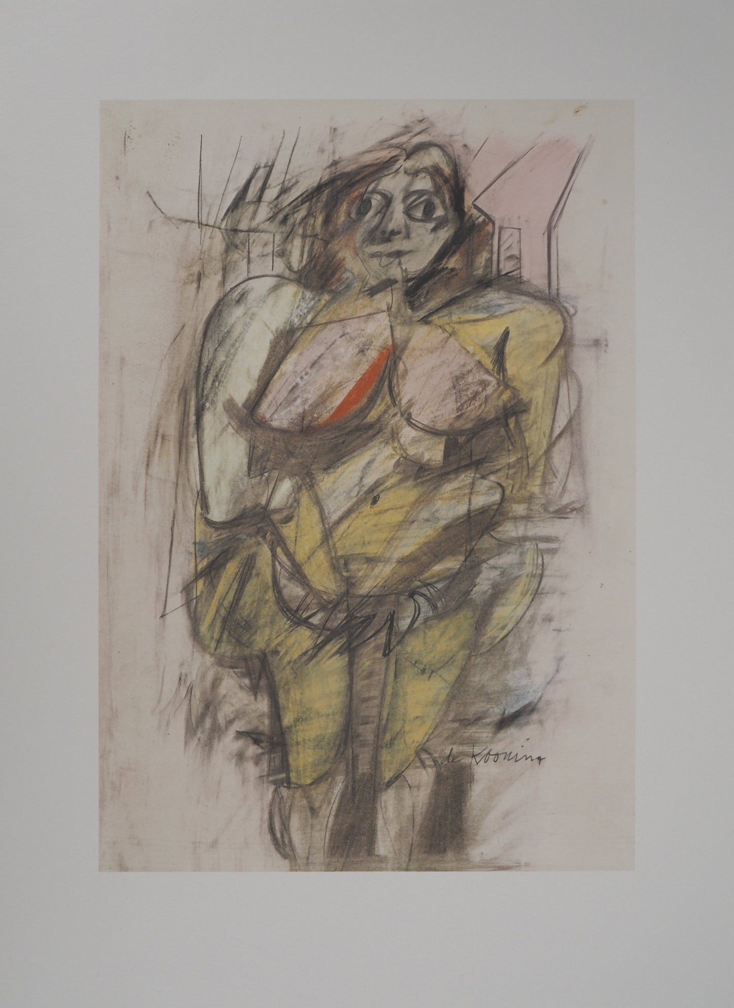 Willem DE KOONING : Portait au torrent - Lithographie signée