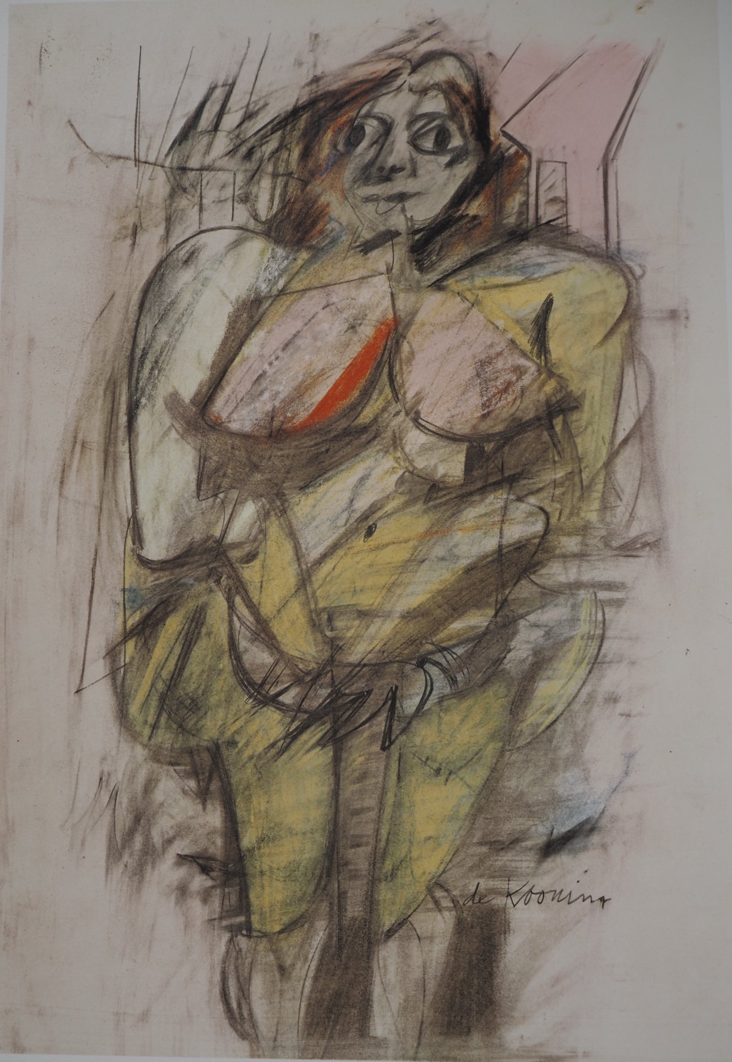 Willem DE KOONING : Portait au torrent - Lithographie signée