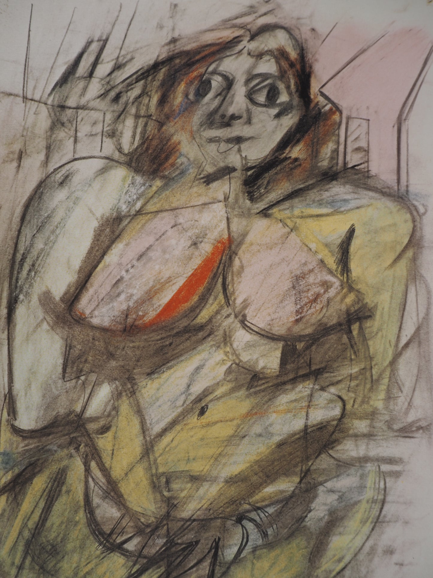 Willem DE KOONING : Portait au torrent - Lithographie signée
