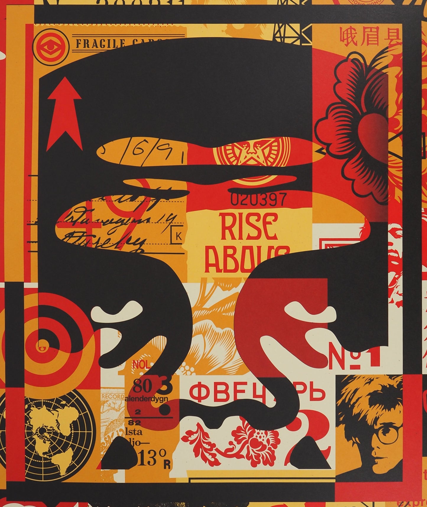 Shepard FAIREY (OBEY) : Face collage I - Lithographie originale signée