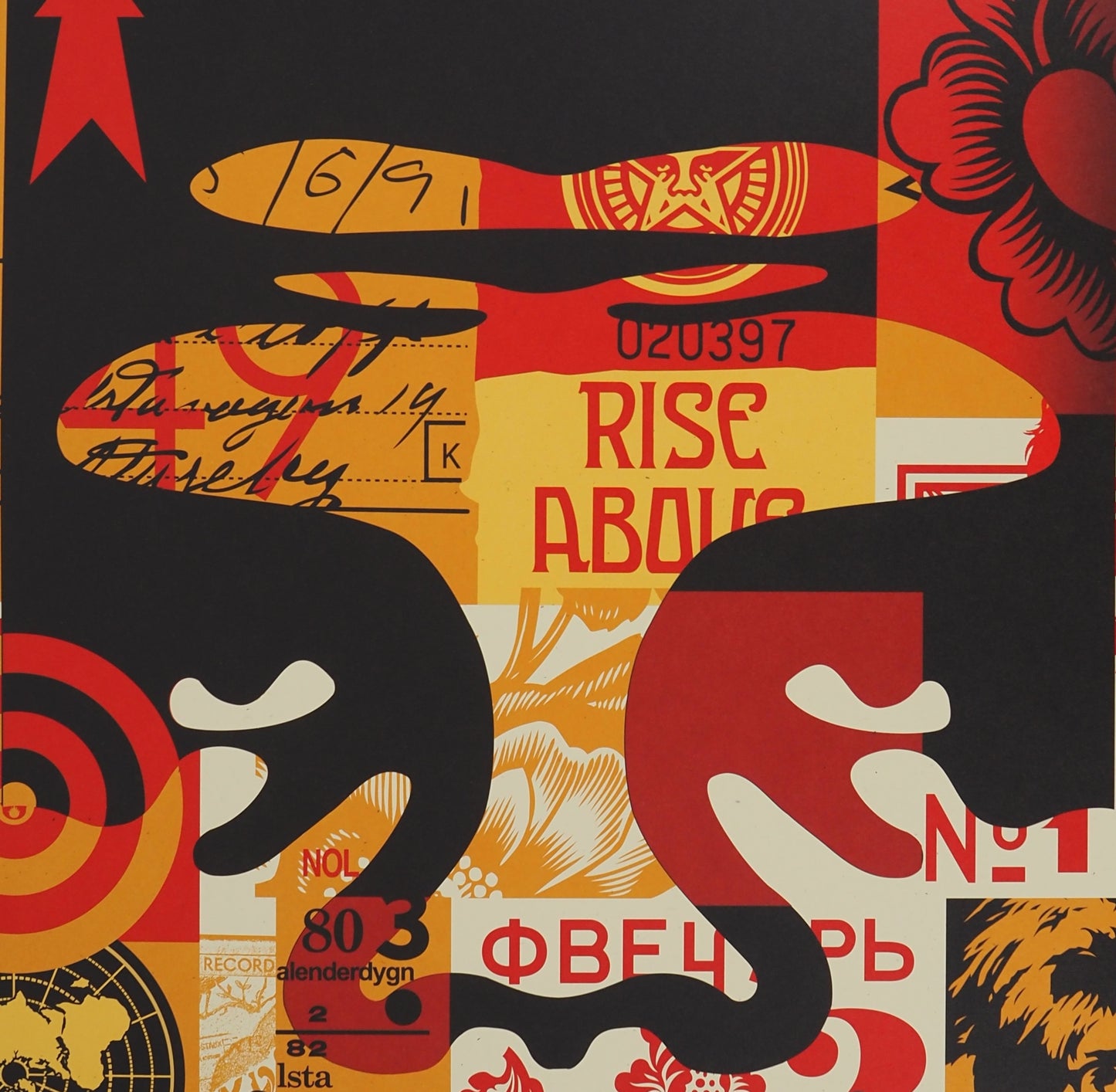 Shepard FAIREY (OBEY) : Face collage I - Lithographie originale signée