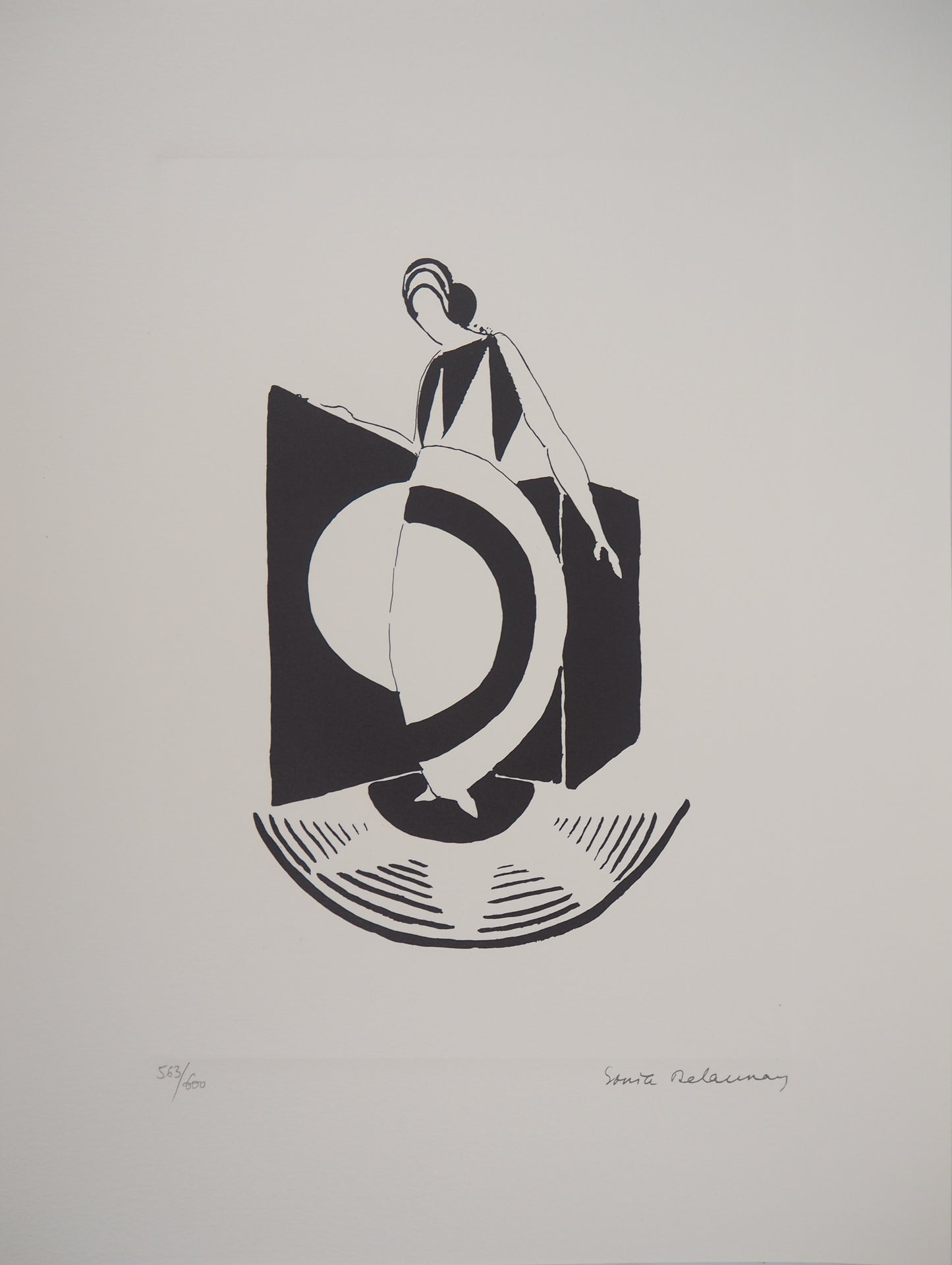 Sonia DELAUNAY : Robe Graphique Art Deco - Lithographie signée