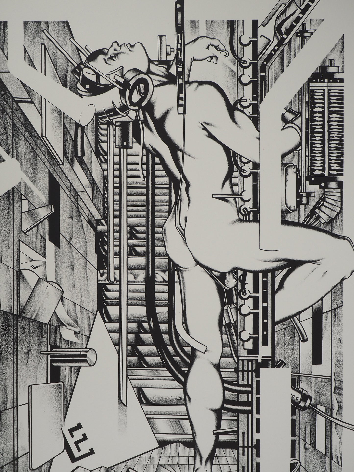 Francisco MELO : Nu futuriste - Lithographie originale signée