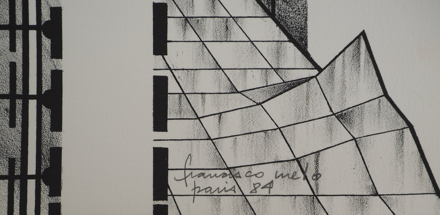 Francisco MELO : Nu futuriste - Lithographie originale signée