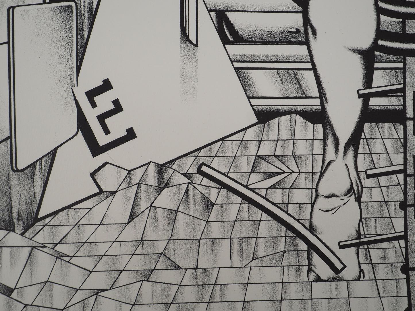 Francisco MELO : Nu futuriste - Lithographie originale signée