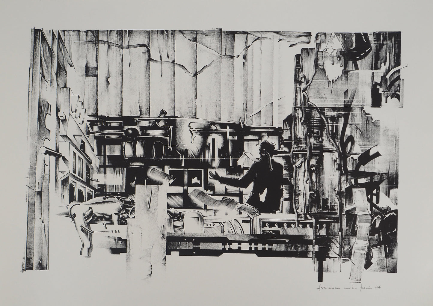 Francisco MELO : Dystopie scientifique - Lithographie originale signée