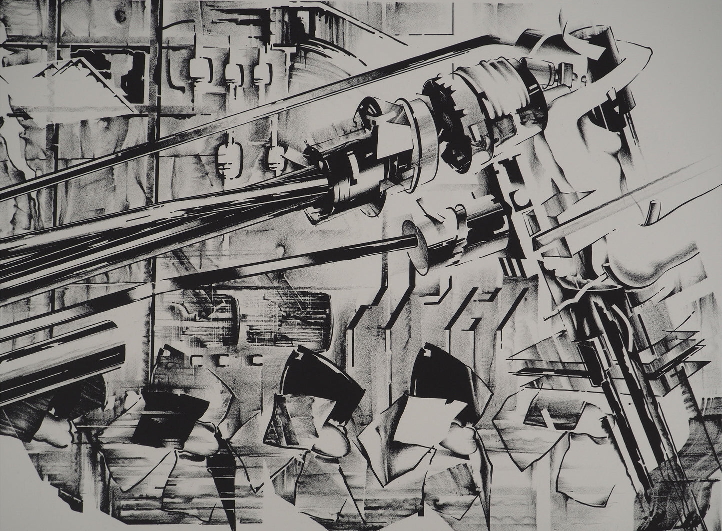 Francisco MELO : Composition futuriste - Lithographie originale signée