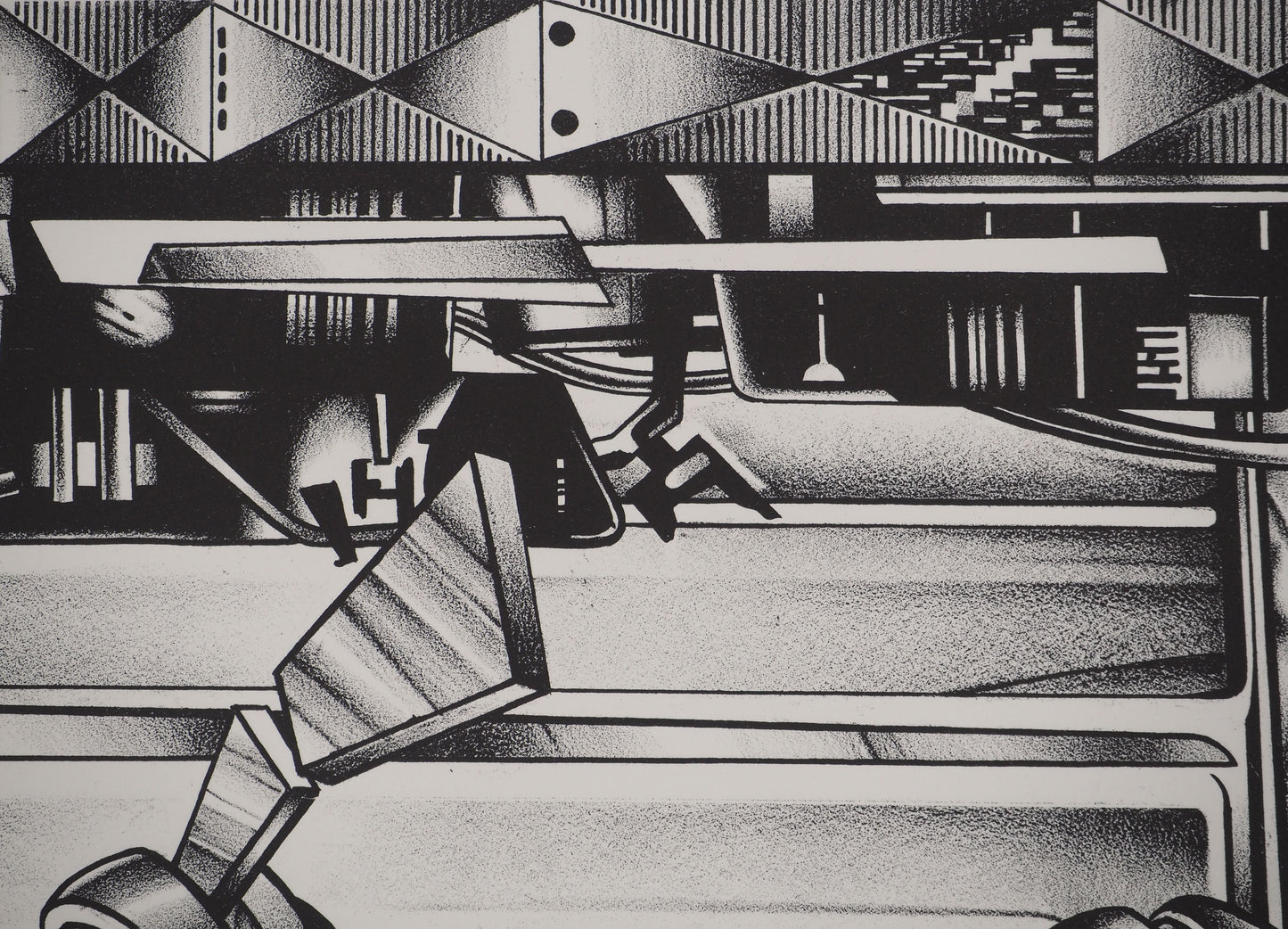 Francisco MELO : Guerriers futuristes - Lithographie originale signée