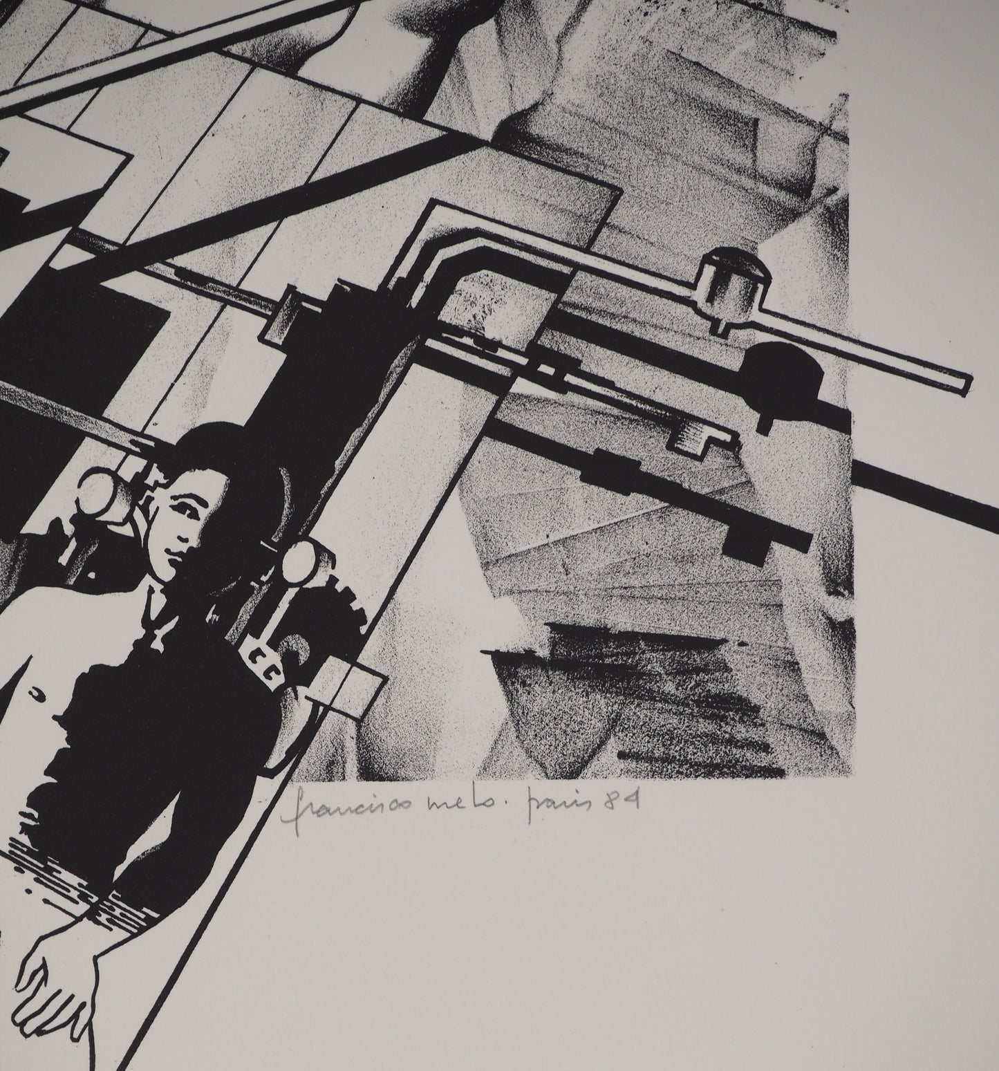 Francisco MELO : Couple de Cyborgs - Lithographie originale signée
