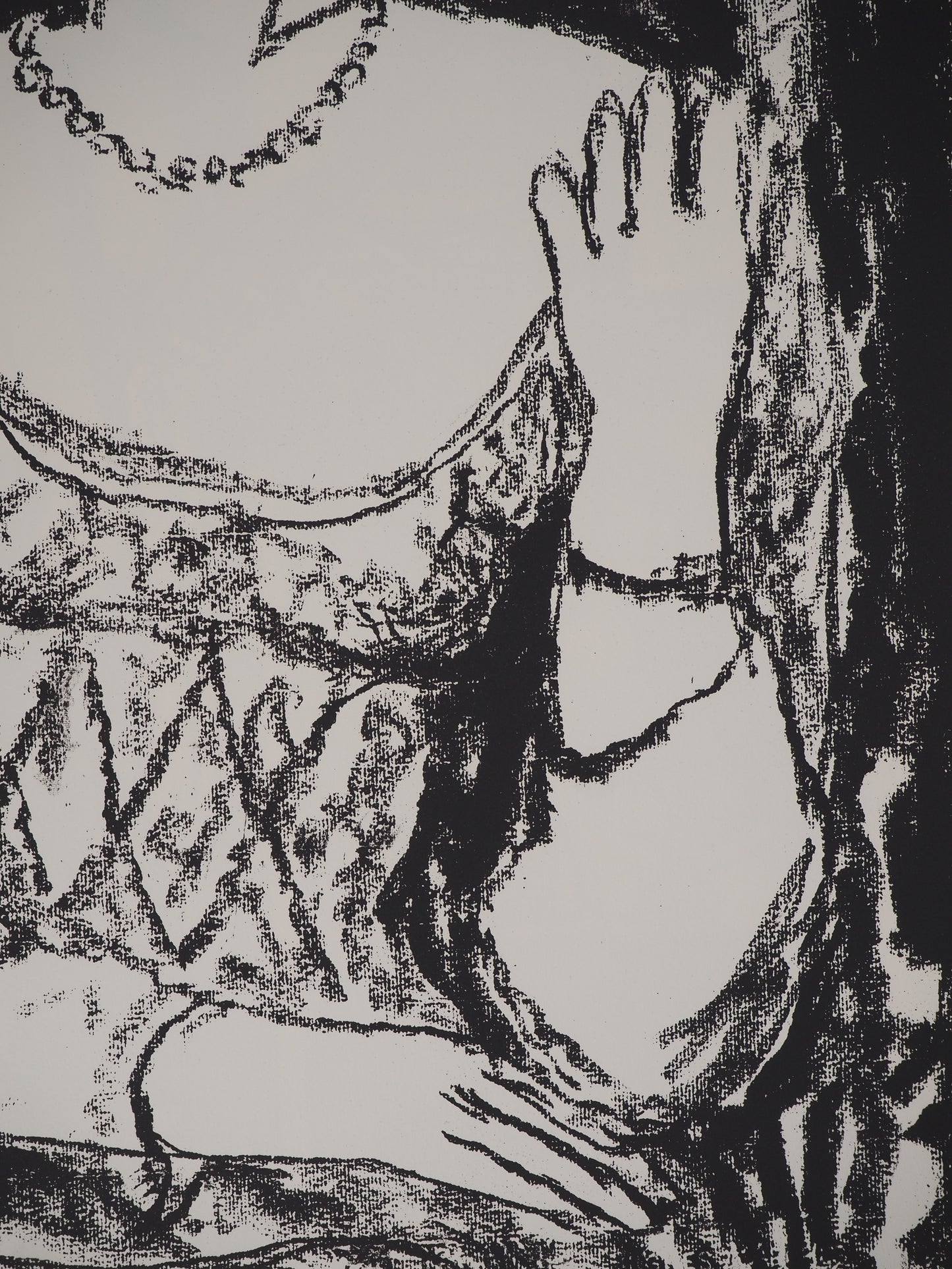 Leopoldo PRESAS : Jeune femme au collier de perles - Lithographie originale signée