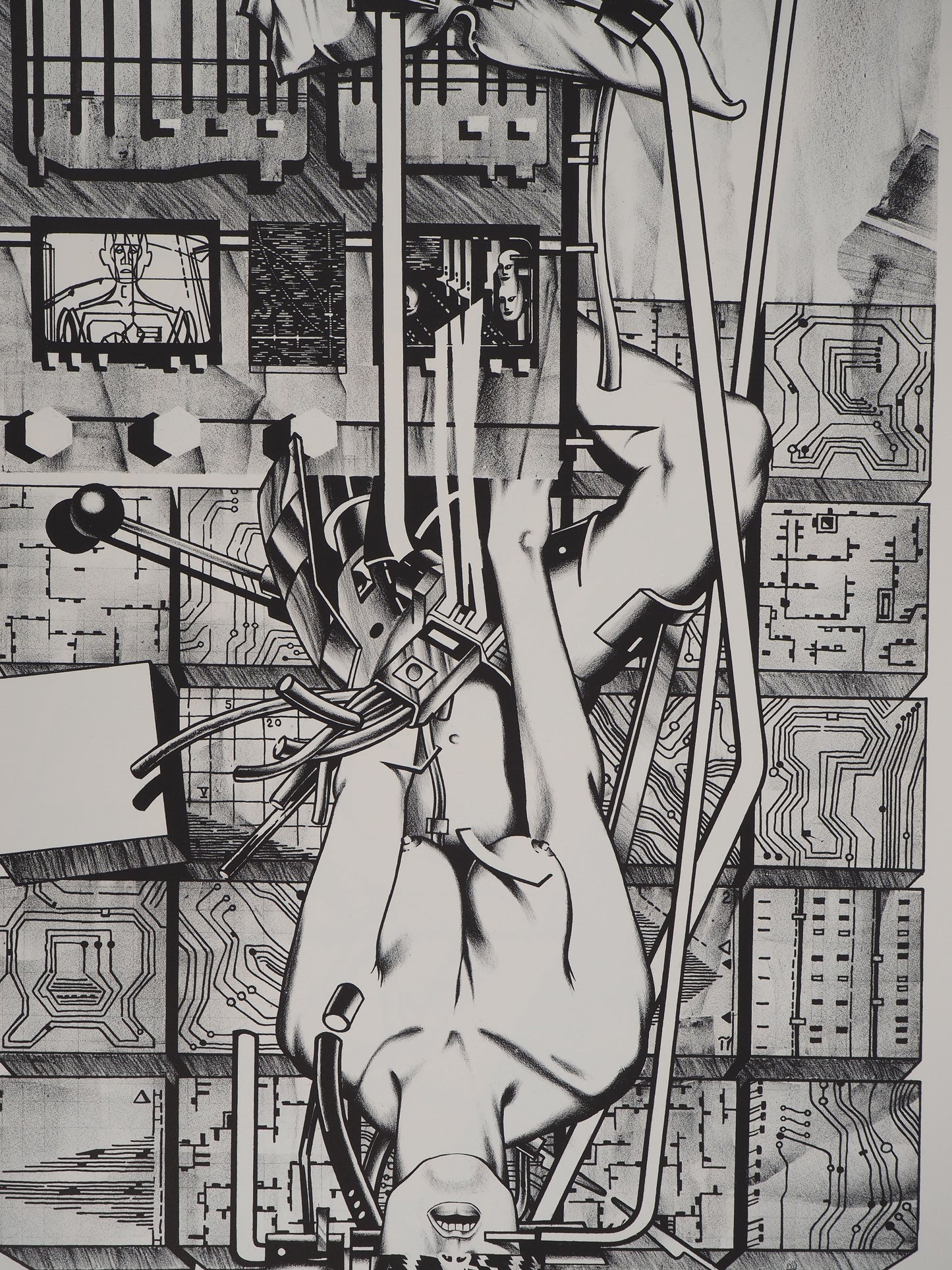 Francisco MELO : Nu féminin futuriste - Lithographie originale signée