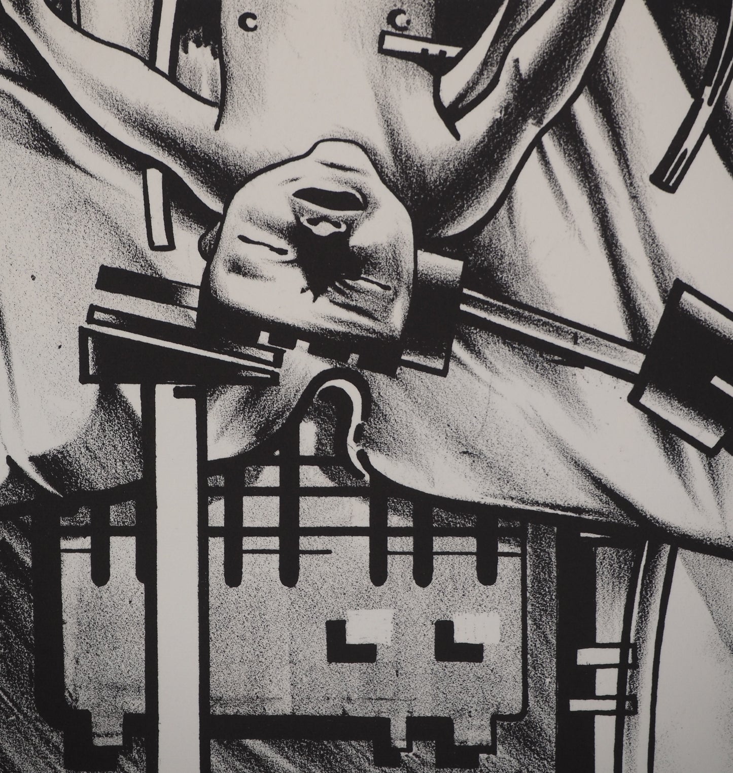 Francisco MELO : Nu féminin futuriste - Lithographie originale signée