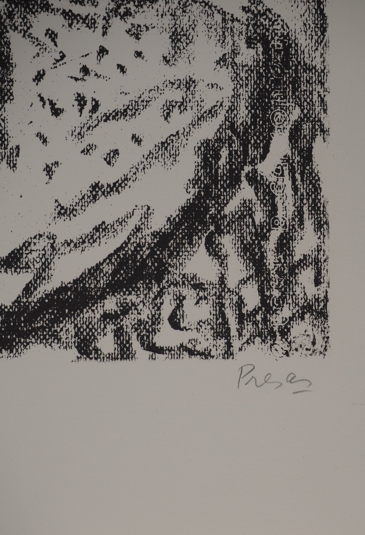 Leopoldo PRESAS : Jeune femme pensive - Lithographie originale signée