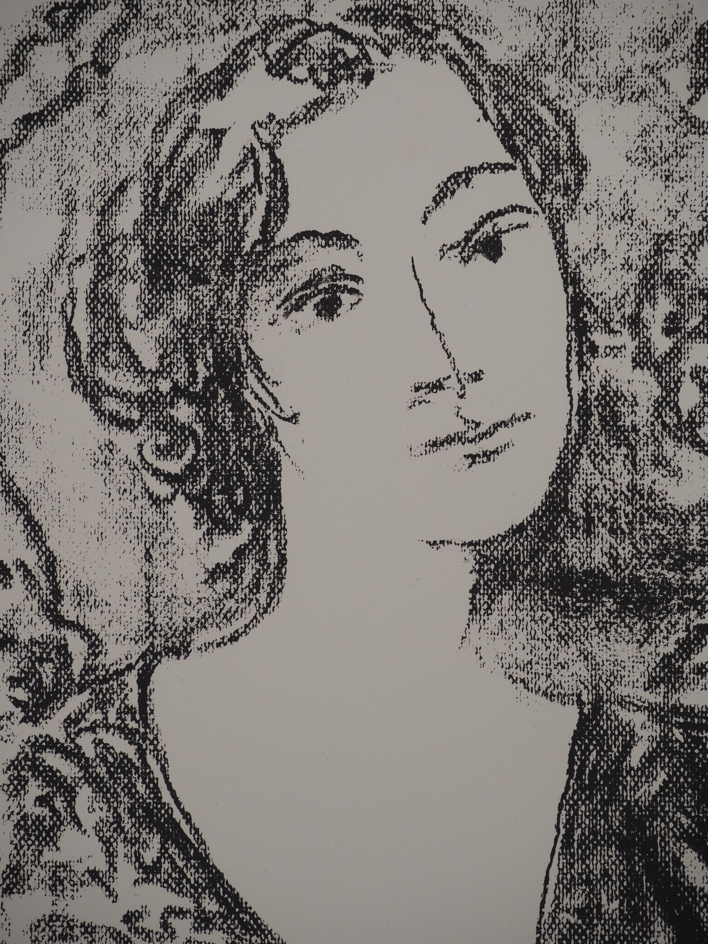 Leopoldo PRESAS : Jeune femme pensive - Lithographie originale signée