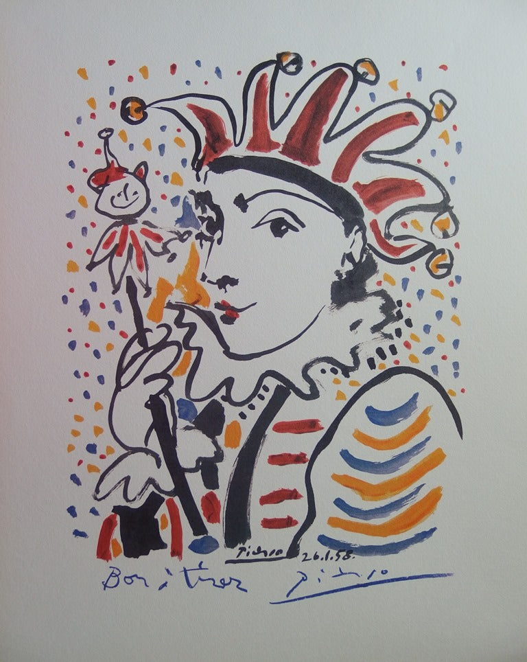 Pablo PICASSO : Carnaval, Le Fou - Lithographie signée