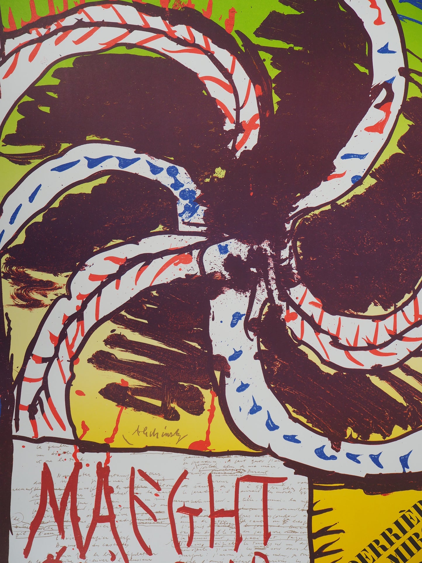 Pierre ALECHINSKY : Exposition 1982 - Lithographie originale signée