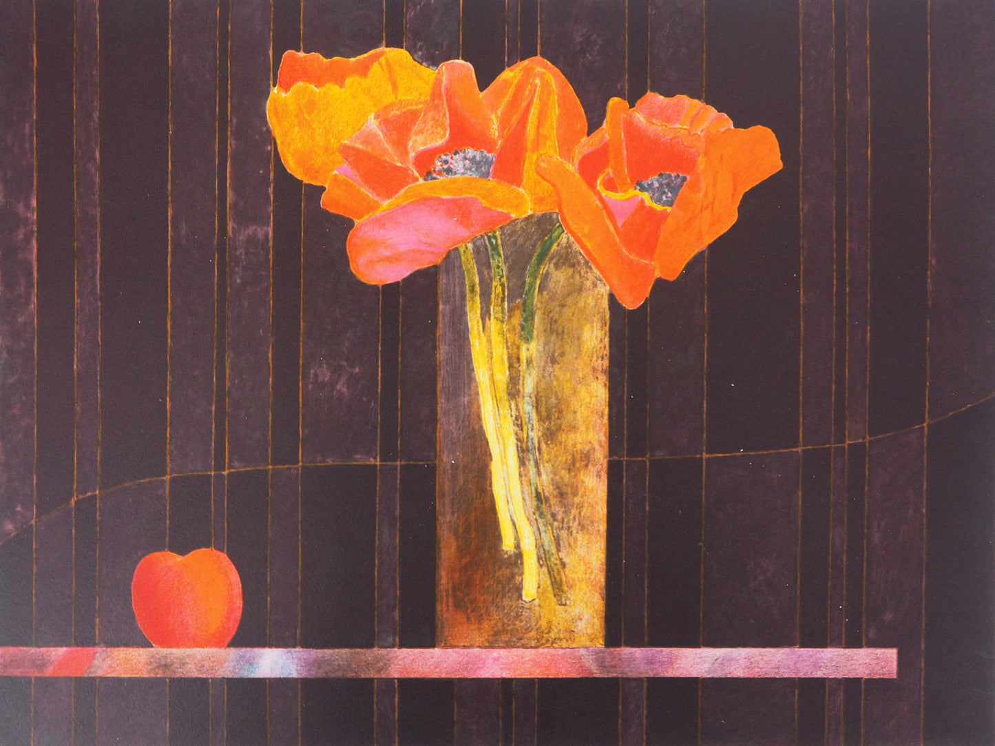 Pierre GARCIA FONS : Vase de coquelicots - Lithographie originale signée
