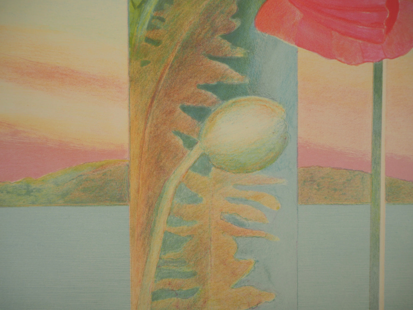 Pierre GARCIA FONS : Nature morte vue sur le lac - Lithographie originale signée et dédicacée