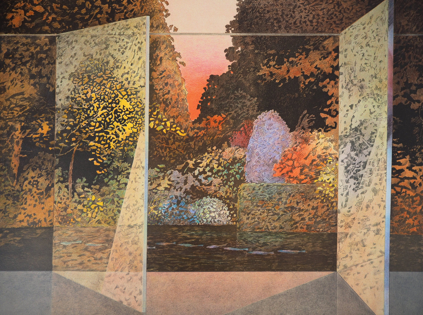 Pierre GARCIA FONS : Vue de la fenêtre - Lithographie originale signée et dédicacée