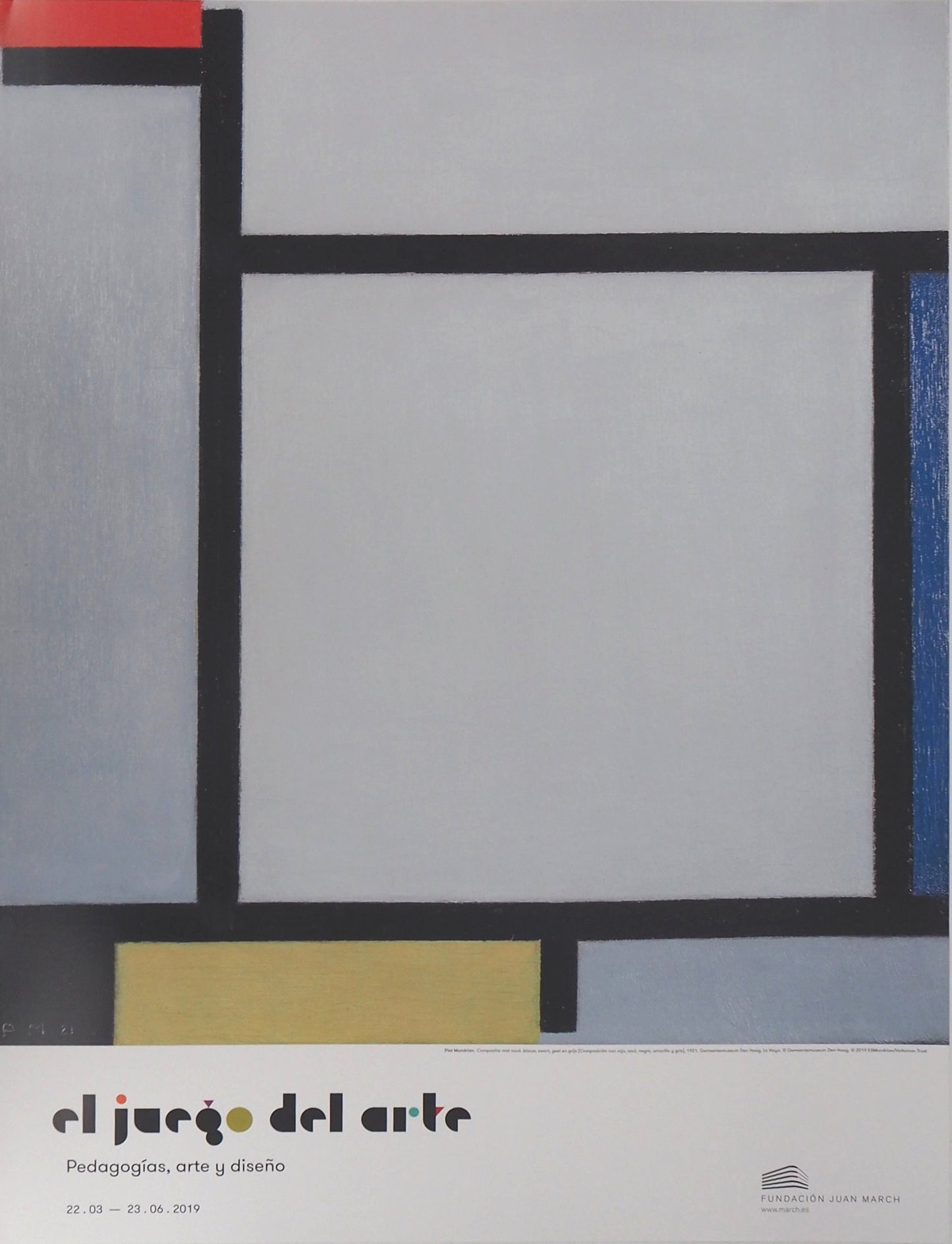 Piet MONDRIAN : Composition en jaune et rouge - Affiche originale signée