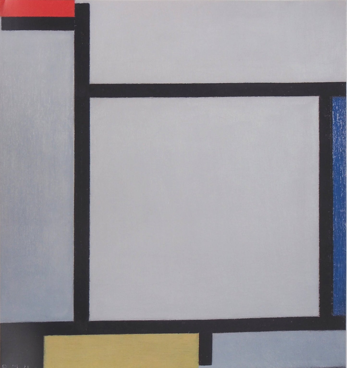 Piet MONDRIAN : Composition en jaune et rouge - Affiche originale signée