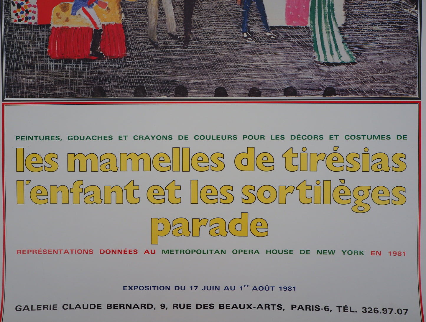 David HOCKNEY : Théâtre, Tirésias - Affiche originale en couleurs