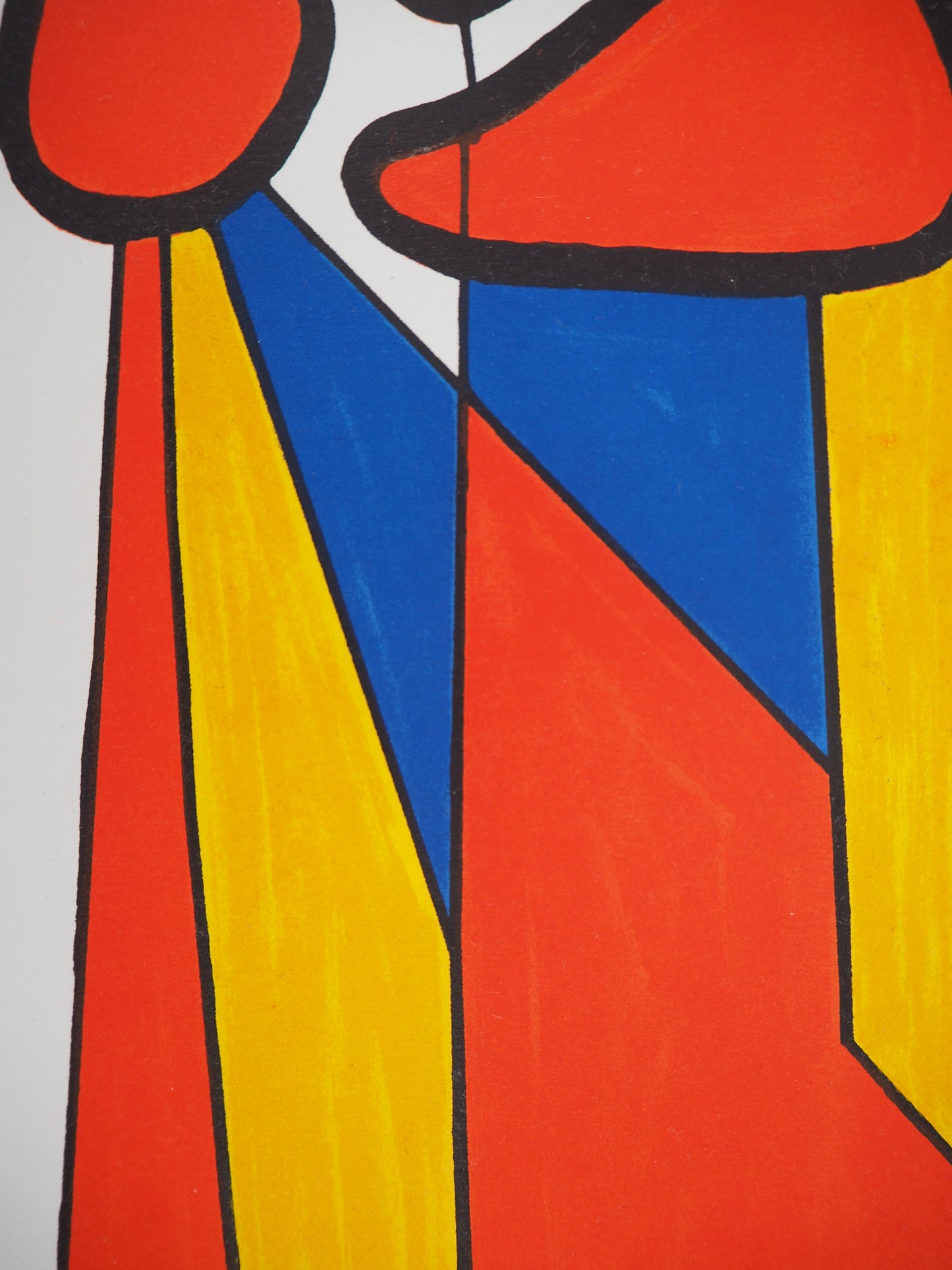 Alexander CALDER : Composition en bleu, rouge et jaune - Lithographie originale