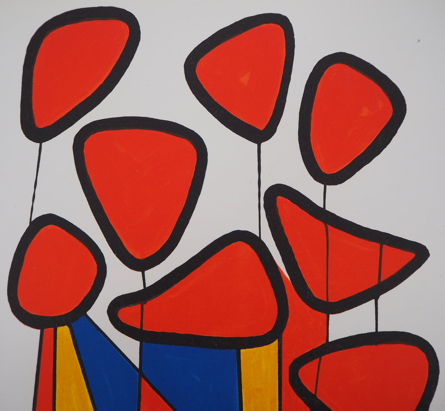 Alexander CALDER : Composition en bleu, rouge et jaune - Lithographie originale