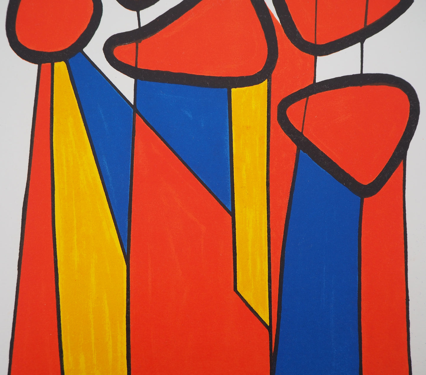 Alexander CALDER : Composition en bleu, rouge et jaune - Lithographie originale