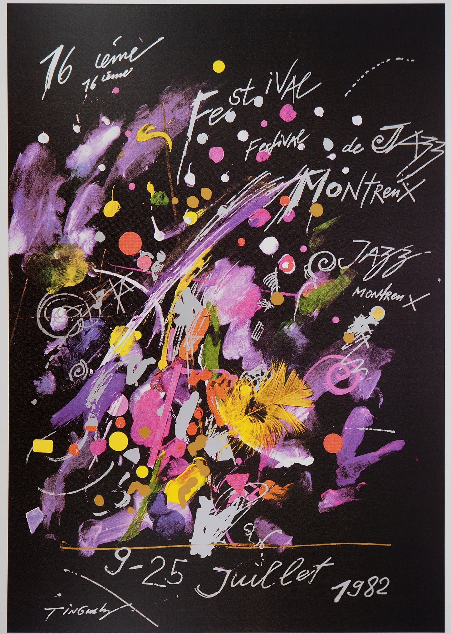 Jean TINGUELY : Harmonie des couleurs, Montreux jazz - Affiche signée