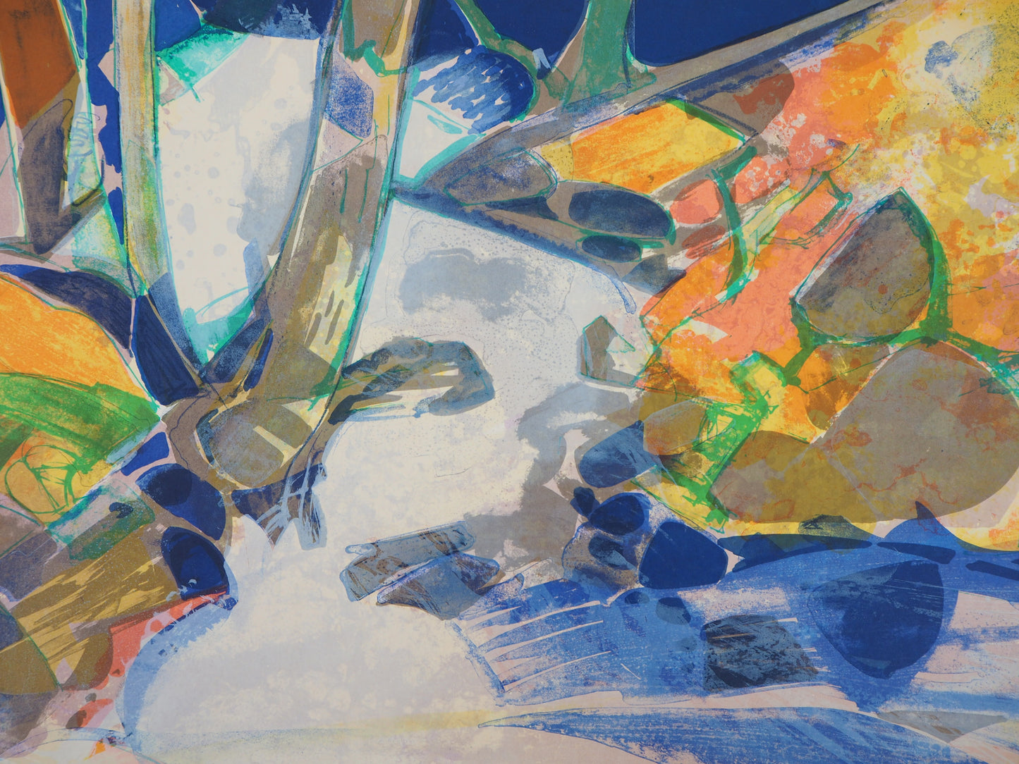 Camille HILAIRE : Paysage éclatant - Lithographie originale signée