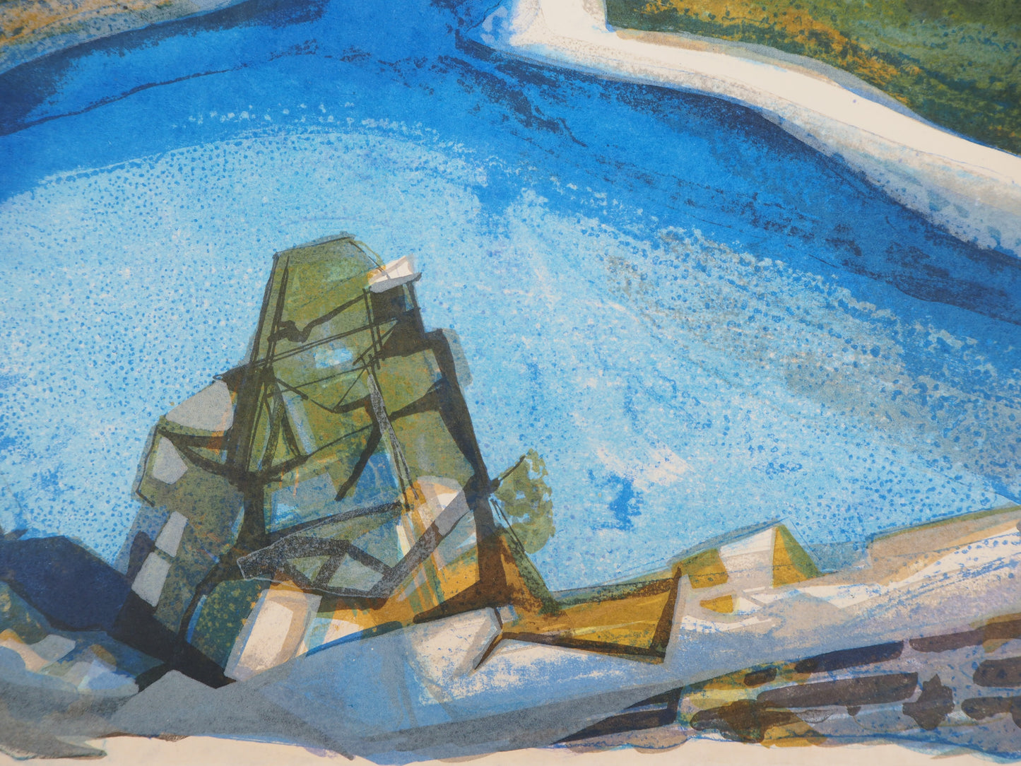 Camille HILAIRE : Le Lac de la Lauch - Lithographie originale signée