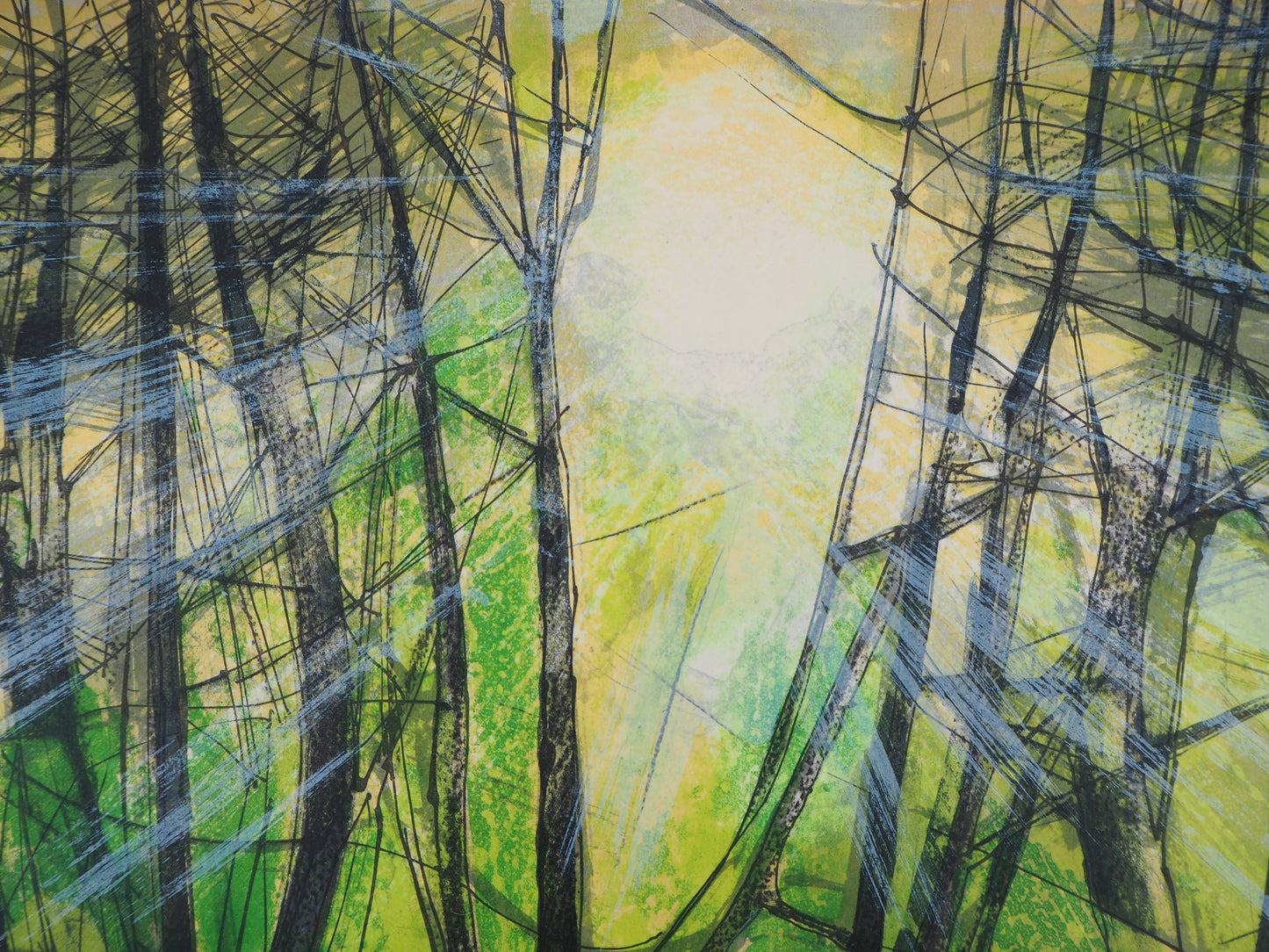 Camille HILAIRE : Soleil couchant sur L'Andlau - Lithographie originale signée