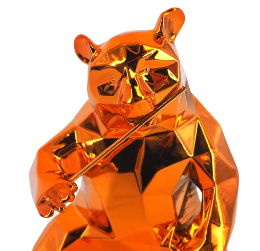 Richard ORLINSKI : Panda (Orange Edition) - Sculpture originale