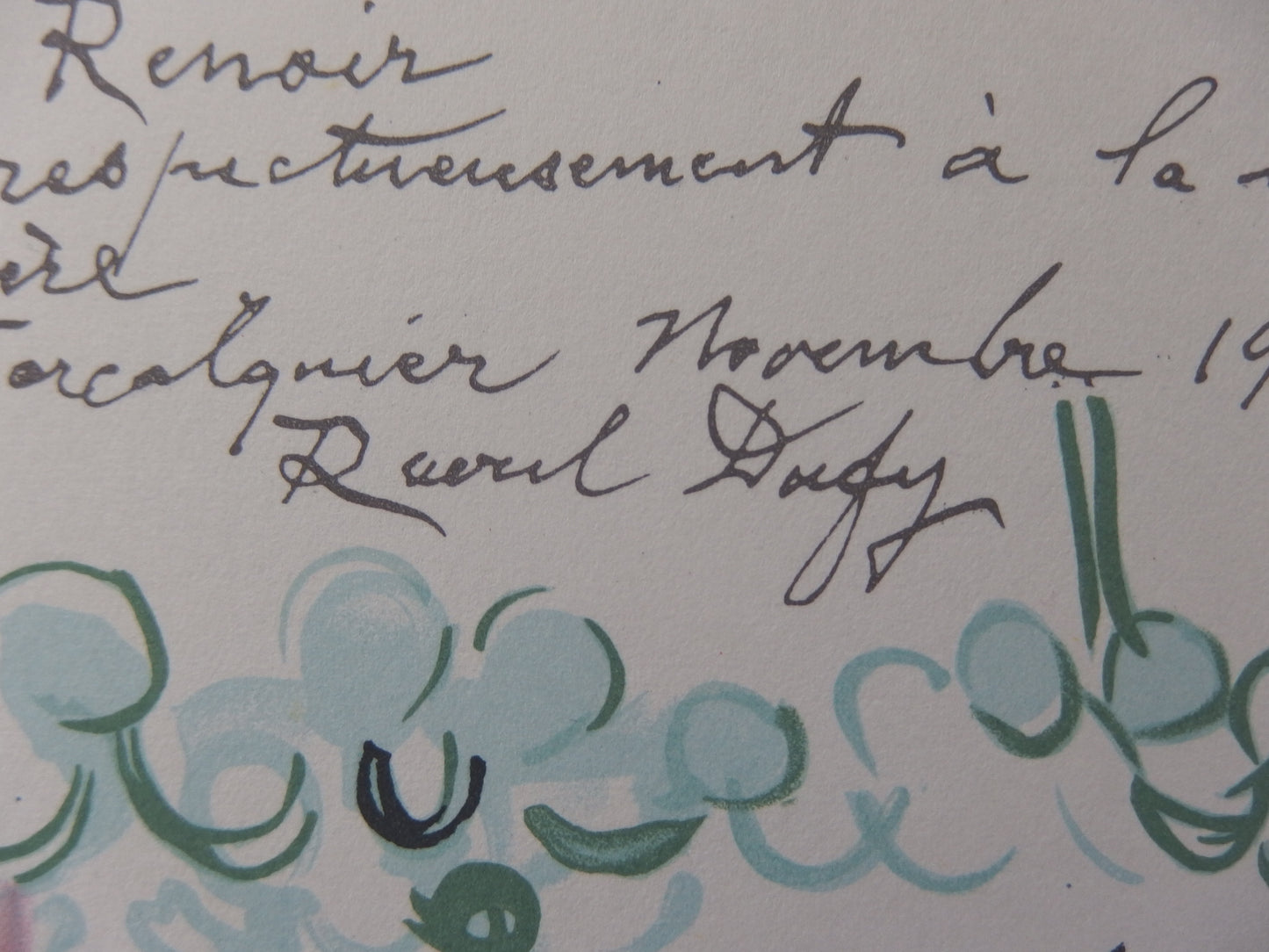 Raoul DUFY : Hommage à Renoir - Lithographie signée