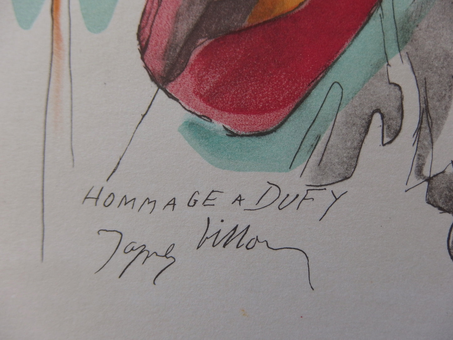 Jacques VILLON : Le violoncelliste - Lithographie signée