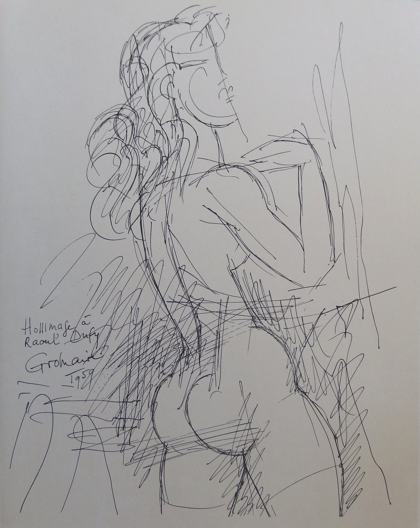 Marcel GROMAIRE : Modèle de profil - Lithographie originale signée