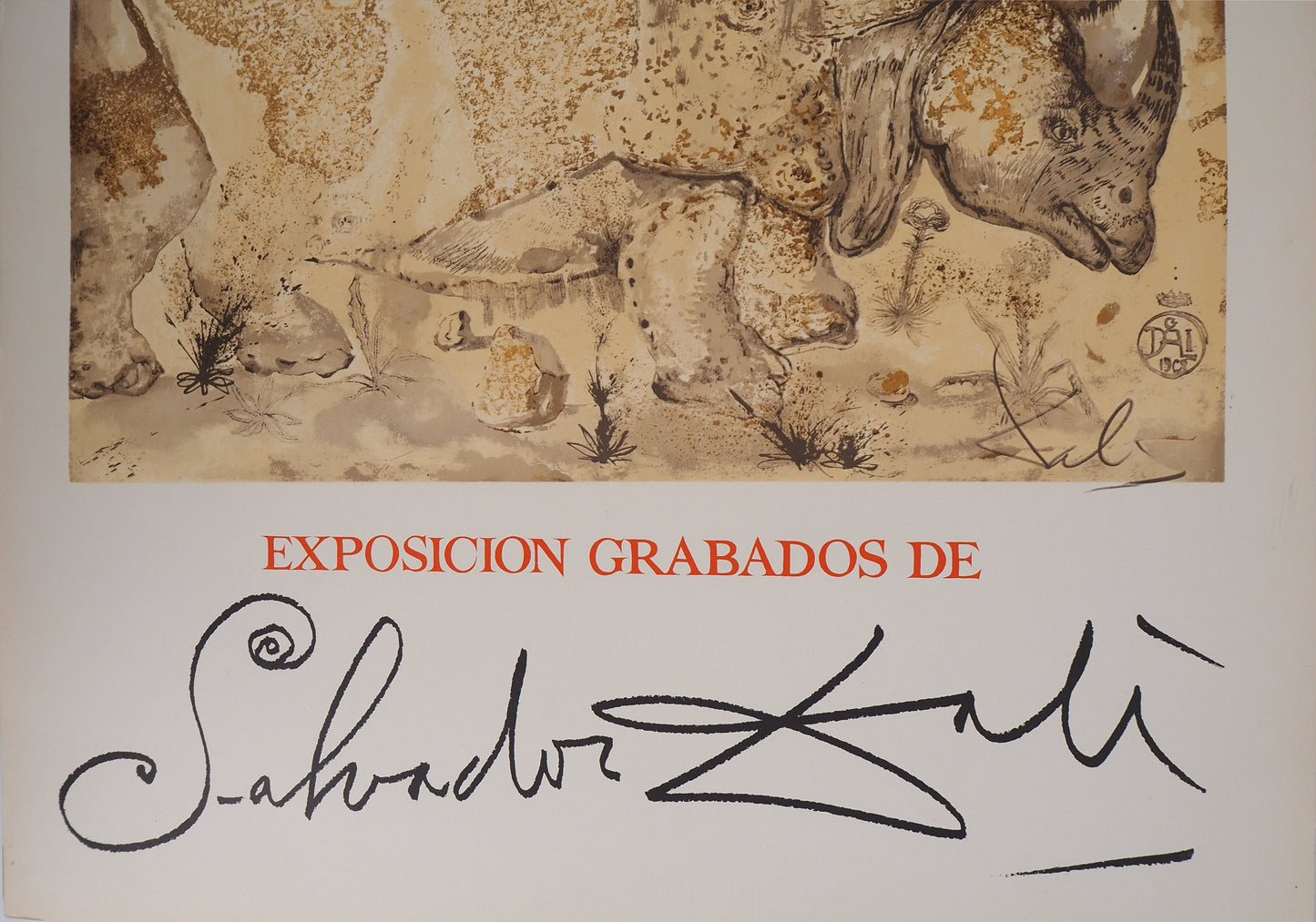 Salvador DALI: Rinoceronte, homenaje a Alberto Durero - Litografía firmada
